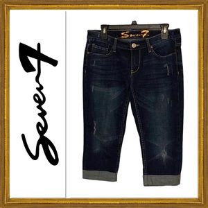 Seven7 Women’s Cropped Dark Denim Jeans - Size 6